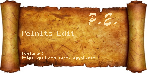 Peinits Edit névjegykártya